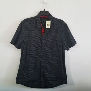 GUESS | Men's Jet Black Button Down Casual Shirtl
